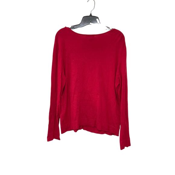 VTG Y2K Once Again Knit Red Cardigan Sweater Gold Embellishments Size X-Large - Picture 3 of 6